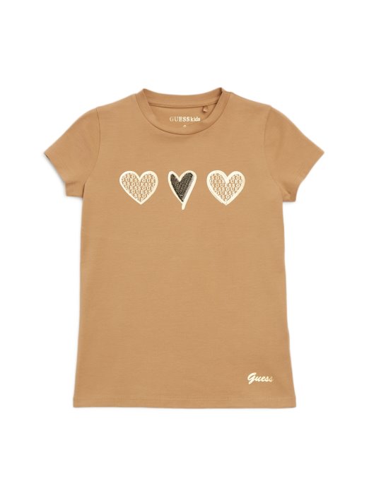 Wet Sand Libi Hearts Tee (7-14) Guess Shopping