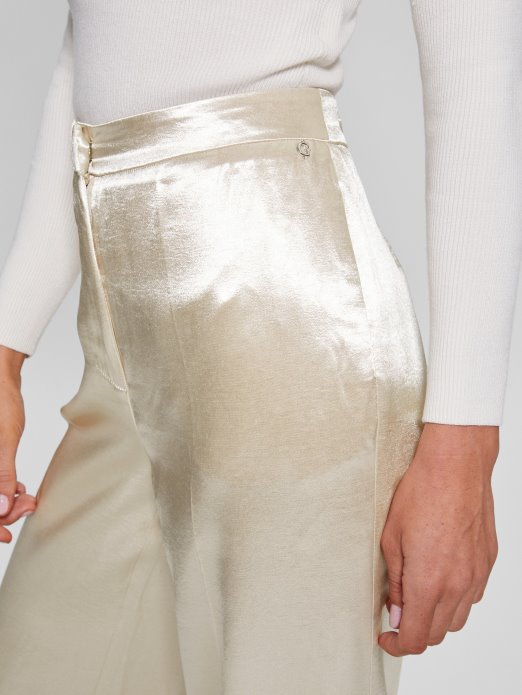 Guess Shopping Brisilda Satenske Hlače Pearl Oyster