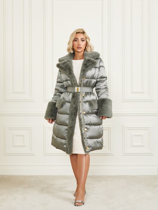 Općenito Smeđi Multi Guess Shopping Bessie Dugi Pufer Kaput