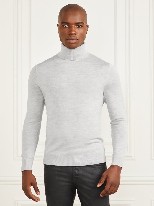 Svijetli Kameni Vrijesak Guess Shopping Džemper S Dolčevitom Od Merino Vune