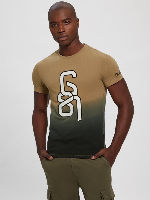 Guess Shopping Filip Dip-dye Logo Majica Macchiato I Crna Kombinacija