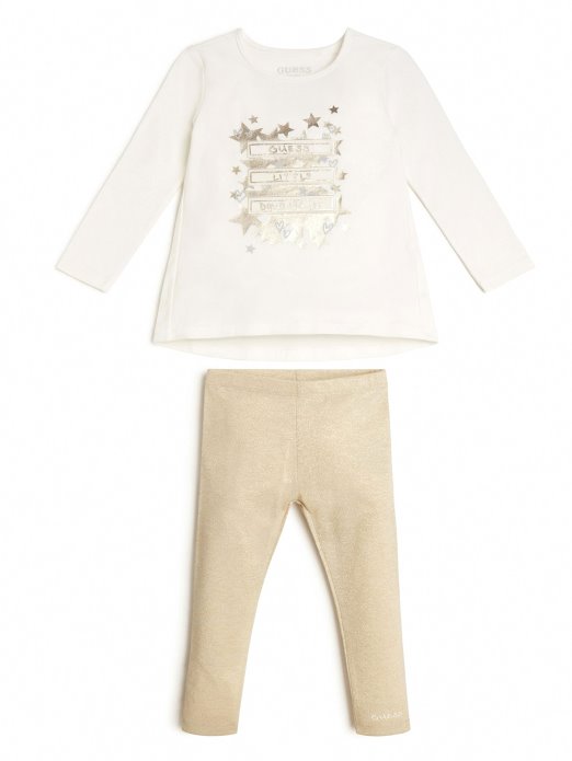 Metalik Set Majica I Tajica (2-7) Guess Shopping Sol Bijela