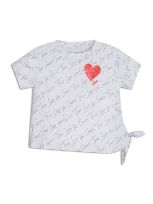 Guess Shopping Knot Majica S Printom Logotipa (3m-7) Bijeli Oversize Logo