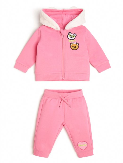 Nebula Majica S Kapuljačom I Hlače S Logom Roza Srca (0-24 M) Guess Shopping
