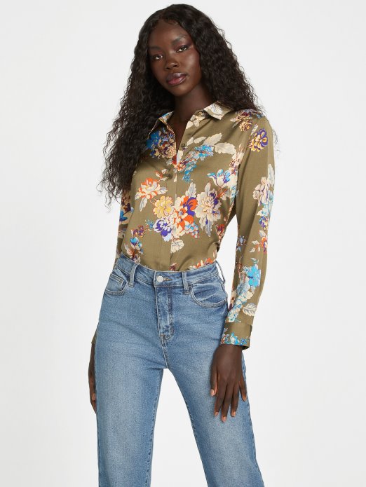 časna Satenska Košulja S Luksuznim Printom Pogodi Kupnju