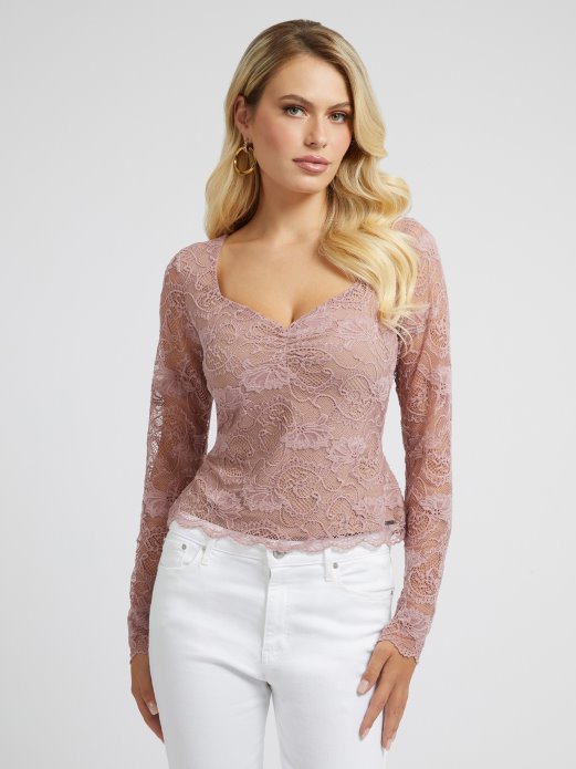 čipkasti Top Lila Guess Shopping