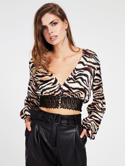čipkasti Umetak Crop Top Guess Shopping Animalier