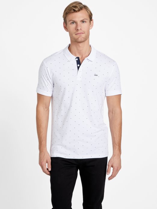 čista Bijela Eko Dev Geometrijska Polo Majica Guess Shopping