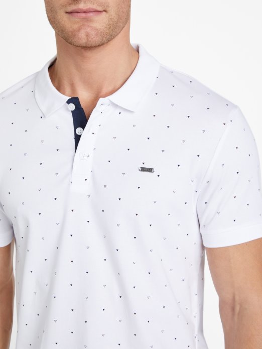 čista Bijela Eko Dev Geometrijska Polo Majica Guess Shopping