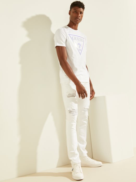 čista Bijela Guess Shopping Hologramska Majica S Logotipom