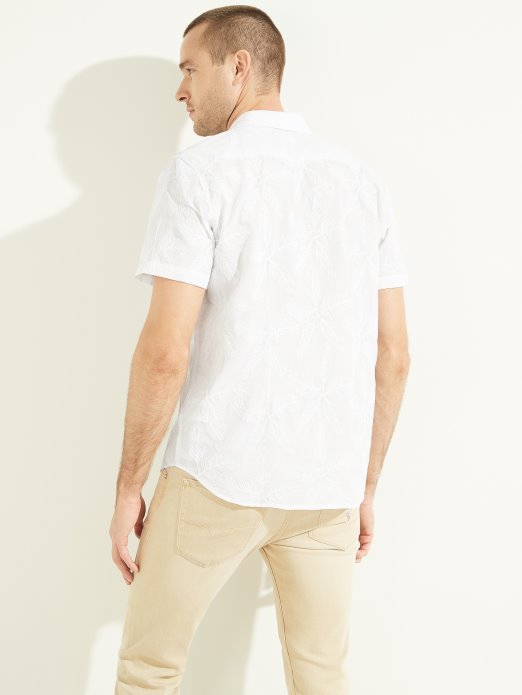 čista Bijela Guess Shopping Izvezena Košulja S Cvjetovima