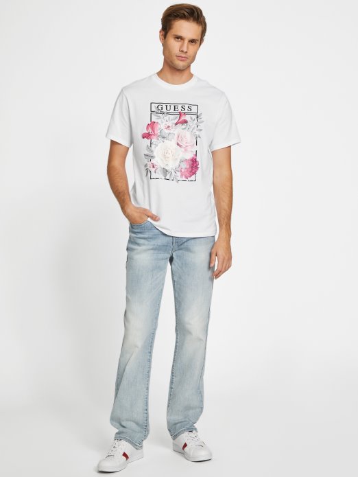 čista Bijela Guess Shopping Roqueford Majica S Okruglim Orezom