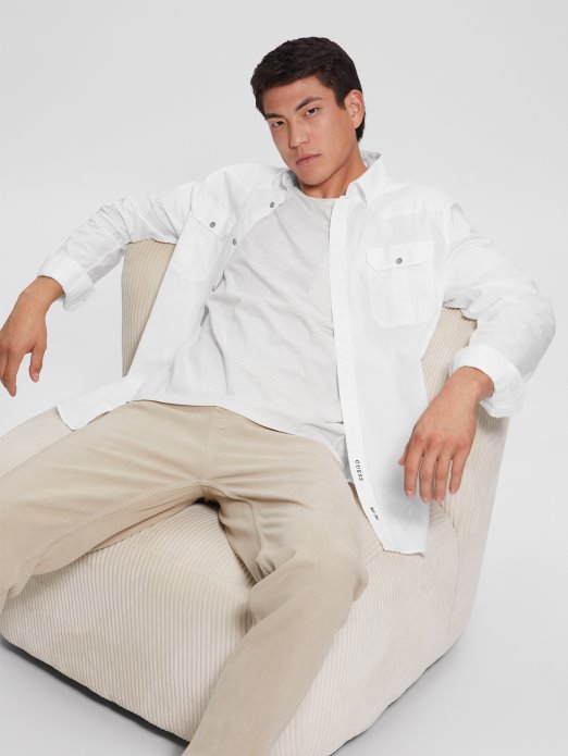 čista Bijela Košulja Od Tretiranog Pamuka Guess Shopping