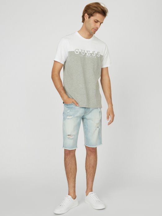 čista Bijela Majica S Guess Shopping Davion Logom U Boji