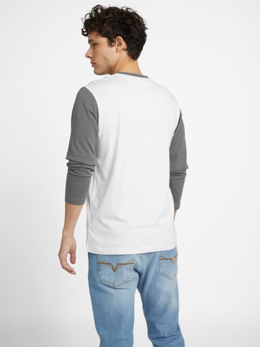 čista Bijela Multi Lennox Majica Dugih Rukava S Blokovima Boja Guess Shopping