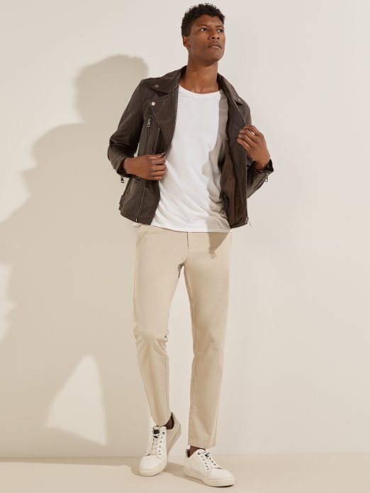 čokoladni Kolačić Guess Shopping Kožna Biciklistička Jakna