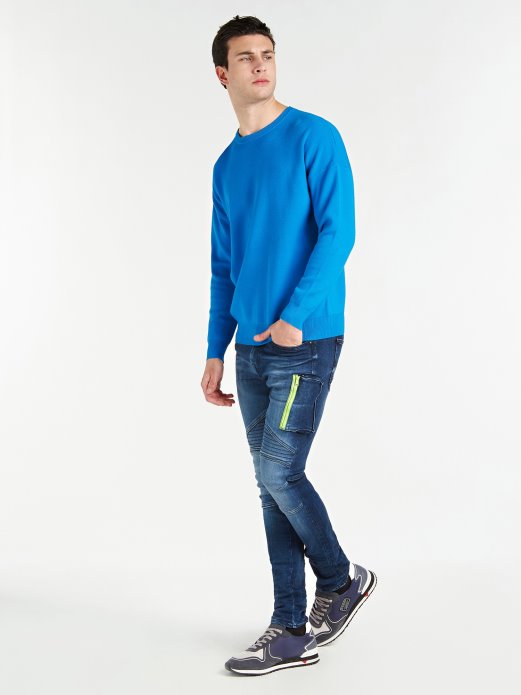 široki Pulover Guess Shopping Plava