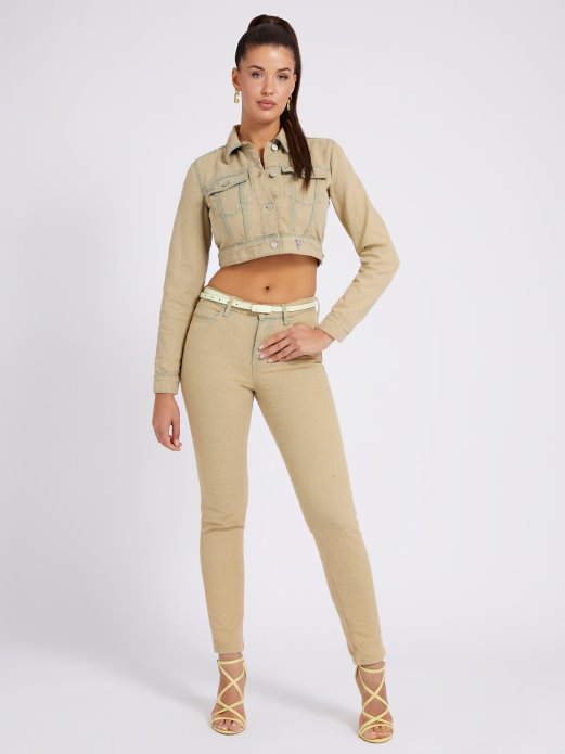 žuta Guess Traper Jakna S Logotipom