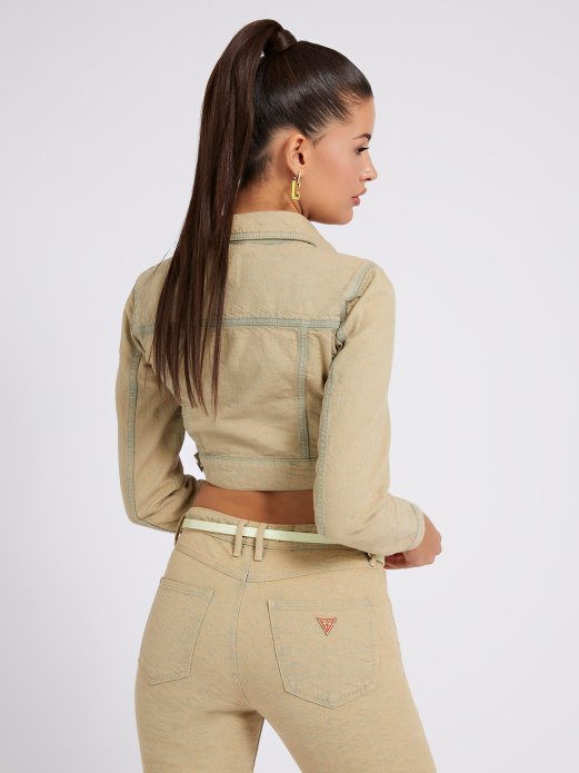 žuta Guess Traper Jakna S Logotipom