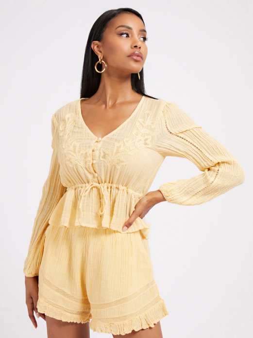 žuta Plisirana Bluza Guess Shopping